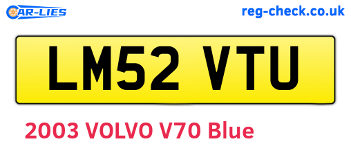 LM52VTU are the vehicle registration plates.