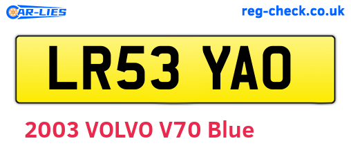 LR53YAO are the vehicle registration plates.