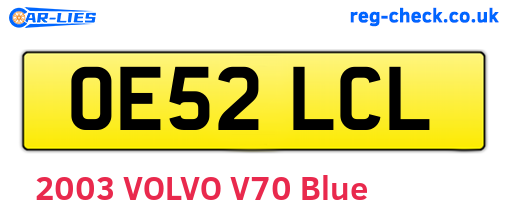 OE52LCL are the vehicle registration plates.