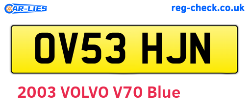 OV53HJN are the vehicle registration plates.