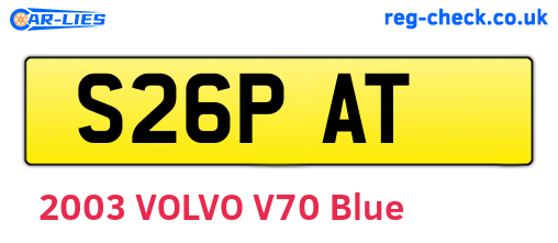 S26PAT are the vehicle registration plates.