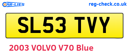 SL53TVY are the vehicle registration plates.