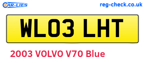 WL03LHT are the vehicle registration plates.