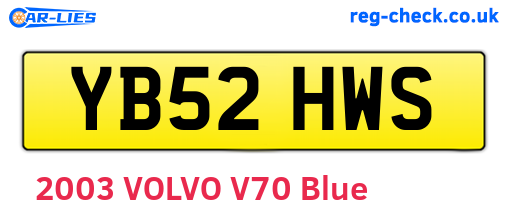 YB52HWS are the vehicle registration plates.