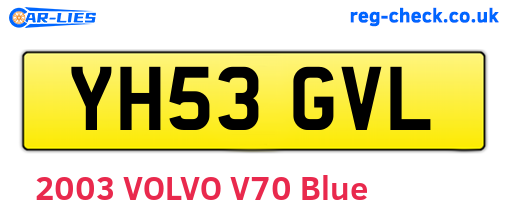 YH53GVL are the vehicle registration plates.