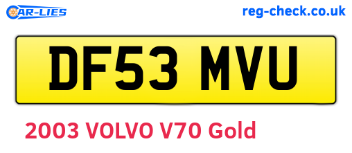 DF53MVU are the vehicle registration plates.