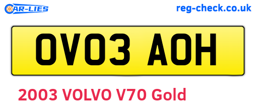 OV03AOH are the vehicle registration plates.