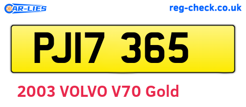 PJI7365 are the vehicle registration plates.