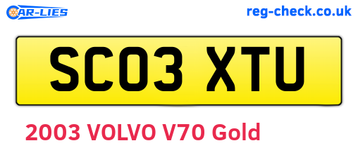 SC03XTU are the vehicle registration plates.