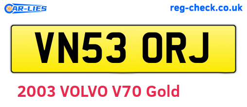 VN53ORJ are the vehicle registration plates.