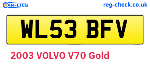 WL53BFV are the vehicle registration plates.
