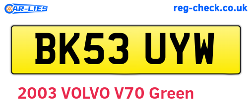 BK53UYW are the vehicle registration plates.