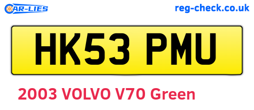 HK53PMU are the vehicle registration plates.