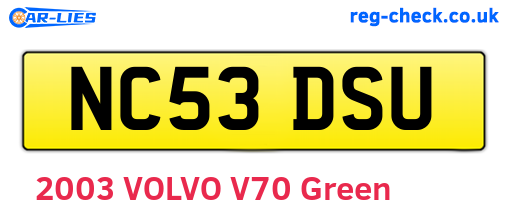 NC53DSU are the vehicle registration plates.