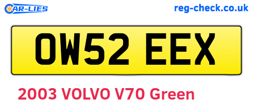 OW52EEX are the vehicle registration plates.