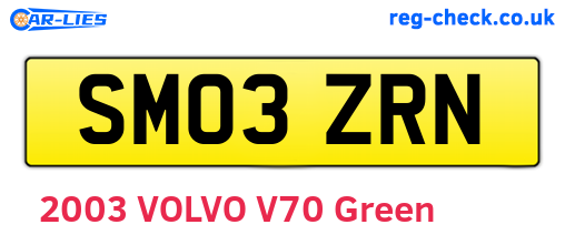 SM03ZRN are the vehicle registration plates.