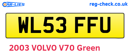 WL53FFU are the vehicle registration plates.