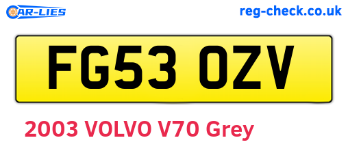 FG53OZV are the vehicle registration plates.