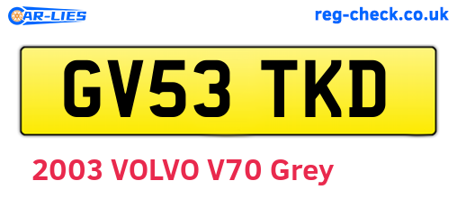 GV53TKD are the vehicle registration plates.