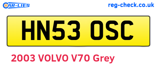 HN53OSC are the vehicle registration plates.
