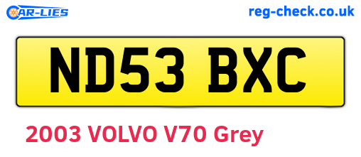 ND53BXC are the vehicle registration plates.