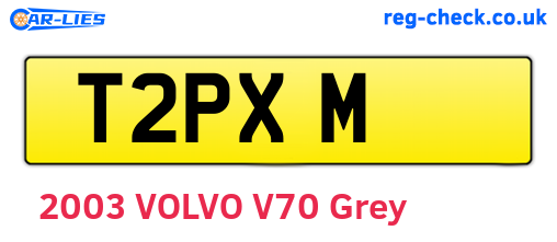 T2PXM are the vehicle registration plates.