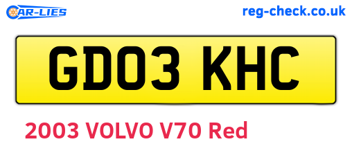 GD03KHC are the vehicle registration plates.
