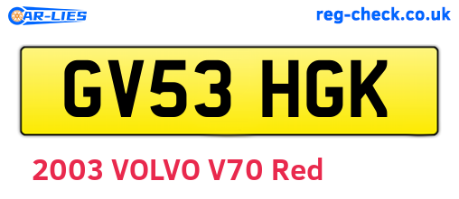 GV53HGK are the vehicle registration plates.