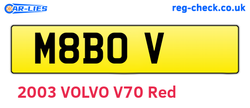 M8BOV are the vehicle registration plates.
