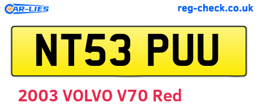 NT53PUU are the vehicle registration plates.