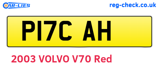 P17CAH are the vehicle registration plates.