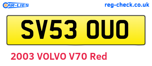 SV53OUO are the vehicle registration plates.