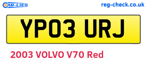 YP03URJ are the vehicle registration plates.