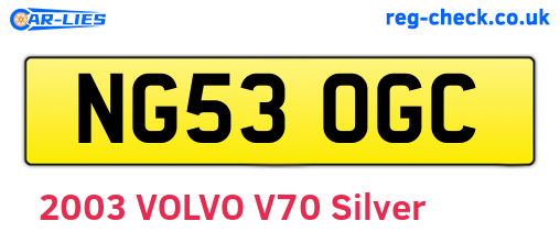 NG53OGC are the vehicle registration plates.