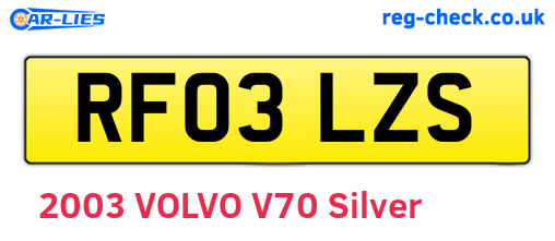 RF03LZS are the vehicle registration plates.