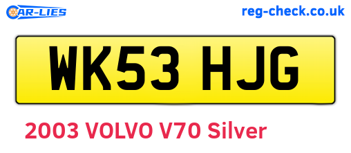 WK53HJG are the vehicle registration plates.