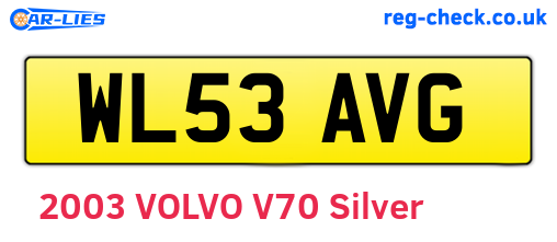 WL53AVG are the vehicle registration plates.