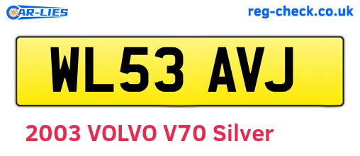 WL53AVJ are the vehicle registration plates.