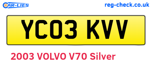YC03KVV are the vehicle registration plates.