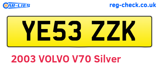 YE53ZZK are the vehicle registration plates.