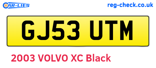 GJ53UTM are the vehicle registration plates.
