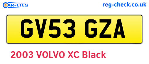 GV53GZA are the vehicle registration plates.