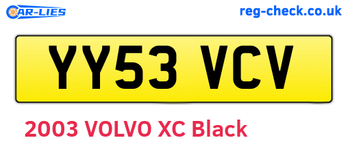YY53VCV are the vehicle registration plates.