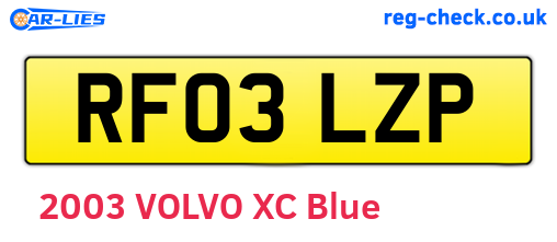 RF03LZP are the vehicle registration plates.