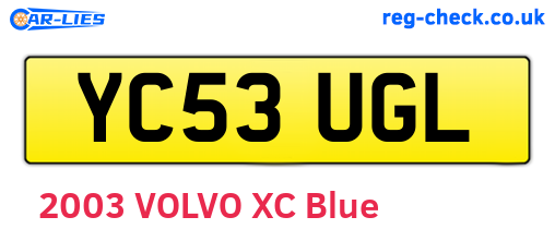 YC53UGL are the vehicle registration plates.