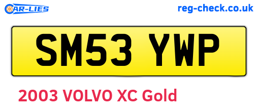 SM53YWP are the vehicle registration plates.