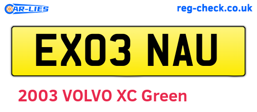 EX03NAU are the vehicle registration plates.