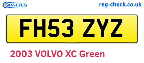 FH53ZYZ are the vehicle registration plates.