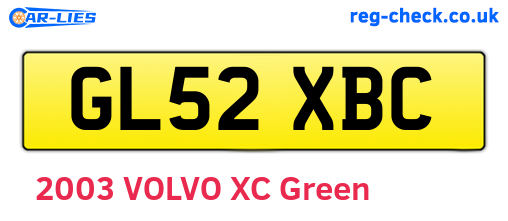 GL52XBC are the vehicle registration plates.