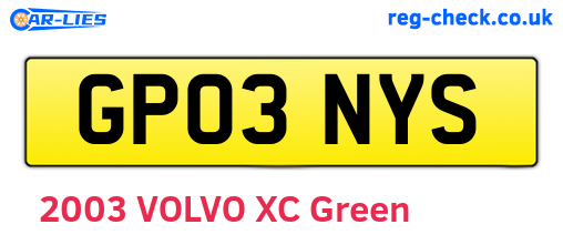 GP03NYS are the vehicle registration plates.
